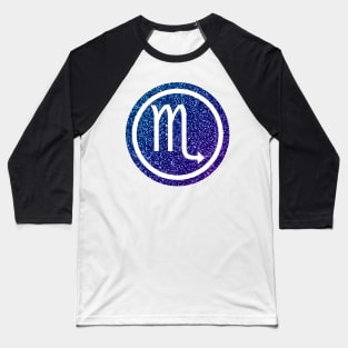 Blue Purple Glitter Zodiac - Scorpio Baseball T-Shirt